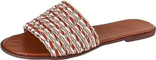 SWAY 1 c.m slippers,straw/canvas embroidered strap red 40 EU