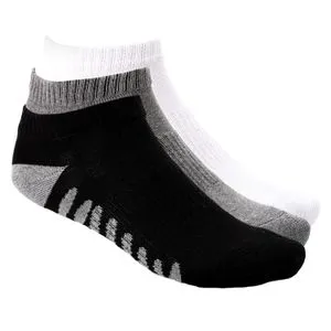 Activ Bundle Of 3 Slip On Ankel Boys Socks - White, Black & Heather Grey