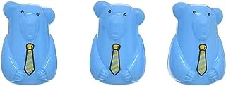 TR-3073 Manual Pencil Sharpener with Shell Prom Bear Shape Pack of 3 Pieces - Blue