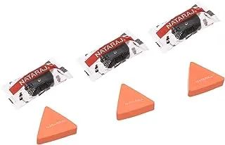 Nataraj Petals Bundle of 3 Sharpeners & 3 Erasers - Orange Black