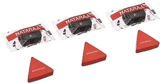 Nataraj Petals Bundle of 3 Sharpeners & 3 Erasers - Red Black