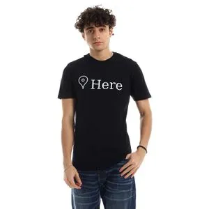 Mesery Cotton Printed T-Shirt For Men - Black