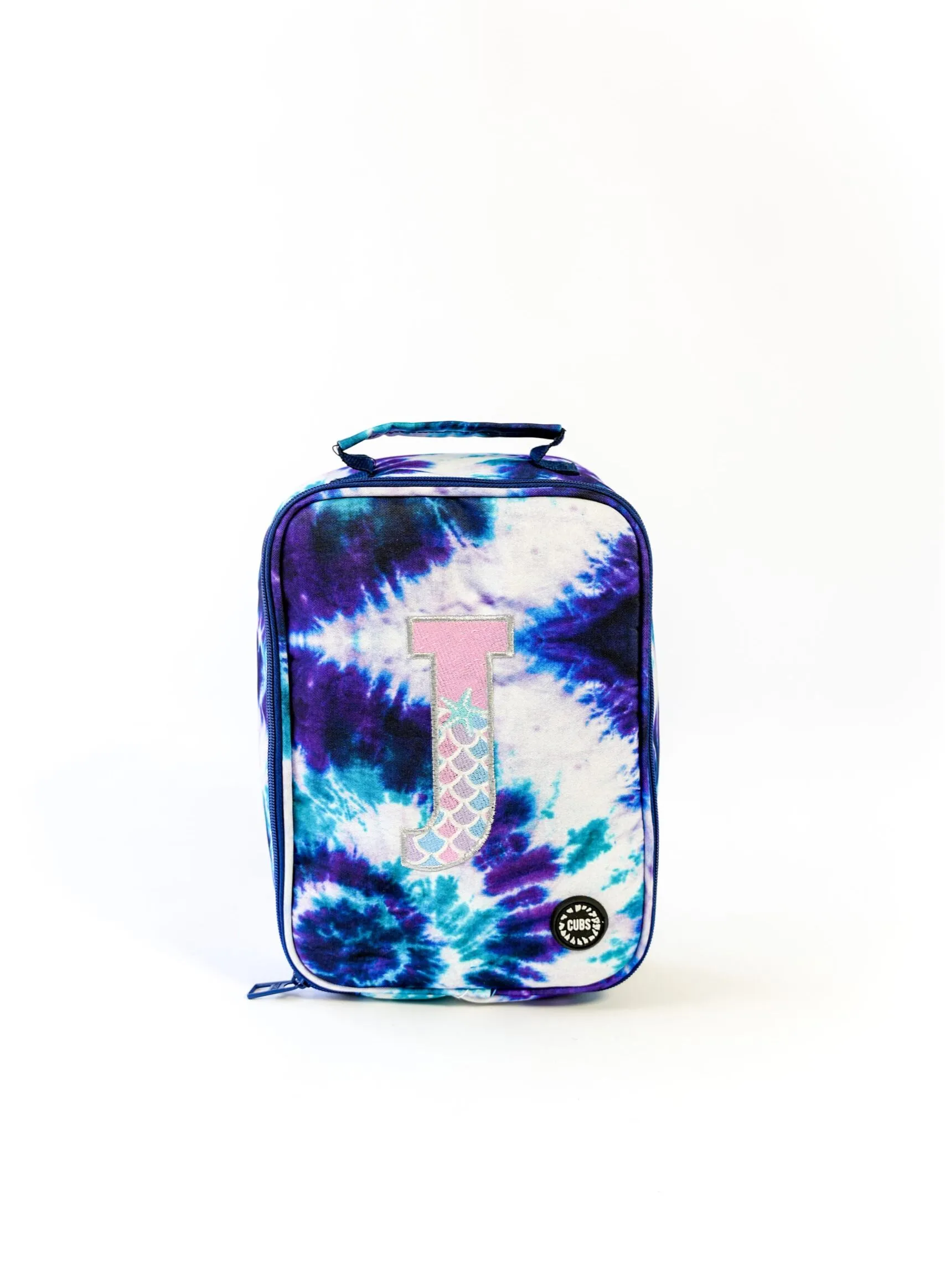 CUBS Cubs Big&Basic Special Embroidery Purple TieDye With Letter J MultiColor Lunch Bag