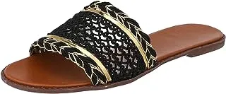 38 EU, Black, sway 1 c.m slippers, canvas,pure lace designed strap