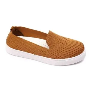 Roadwalker Slip On Textile Comfy Casual Shoes - Camel