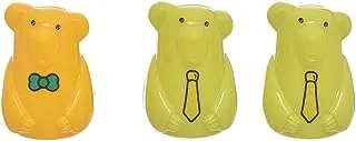 TR-3073 Manual Pencil Sharpener with Shell Prom Bear Shape Pack of 3 Pieces - Yellow Green