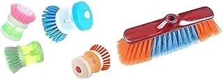 Bundle of Silicone brush baron cup bottle+El helal and star super helen soft broom head - assorted colors