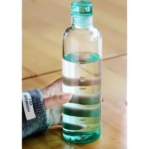 Water Bottle With Time Marker -Leakage- Turquoise Green