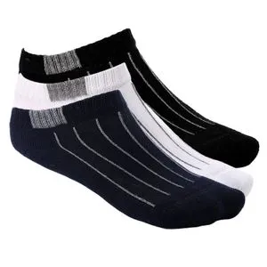 Activ Bundle Of 3 Pin striped Ankle Boys Socks - Black, Navy Blue & White