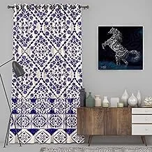 Iranian Pattern Printed Shatta Curtain 85 Rings One Side