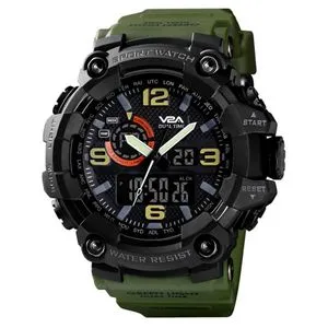 Skmei Watch Quartz Waterproof Wristwatches 1520 Black & Dark Green