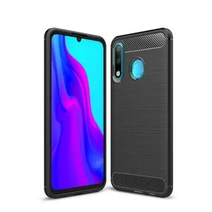 Brushed Texture Carbon Fiber TPU Case For Huawei P30 Lite (Black)