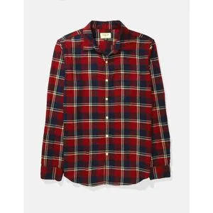 American Eagle Slim Fit Plaid Button-Up Shirt