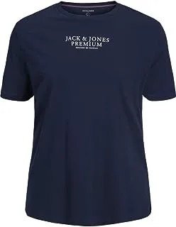 تي شيرت JACK & JONES PLUS رجالي Jprbluarchie Ss برقبة دائرية Ps، بليزر كحلي، 3XL/Plus