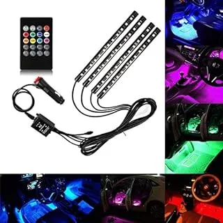 LEDMIRCY Car LED Strip Lights 72 LEDs 12V RGB Car Footwell Interior Lights 5050 LED Car Multi-Color Atmosphere Neon Lights Multi Color Underdash Lighting Kit With Sound Active Function