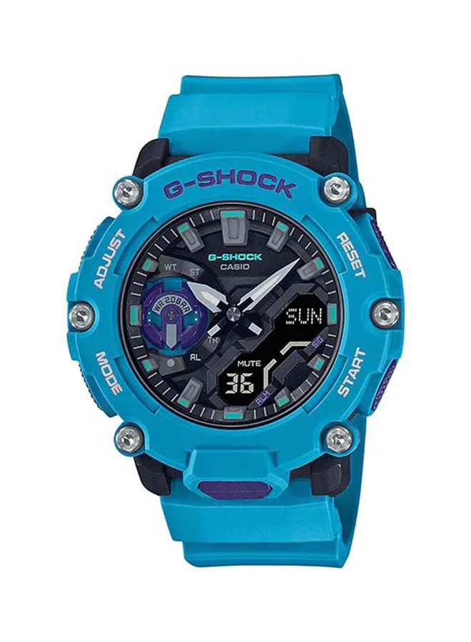 CASIO Analog Plus Digital Round Watch GA-2200-2ADR - 50 mm - Blue