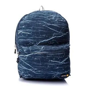 Activ Self Pattern Front Pocket Backpack - Navy Blue, Grey