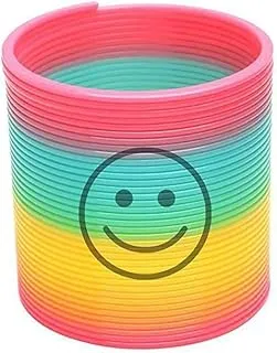 Generic Rainbow Magic Spring, 5 Pcs Colorful Rainbow Neon Plastic Spring Toy Stocking Stuffers For Boys Girls Gift Toys, Goodie Bag Filler For Kids (Smile)