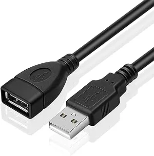 Zonic Z1147 كابل تمديد USB 2.0 ذكر إلى أنثى لنقل البيانات حتى 480 ميجا بايت في الثانية للقرص الصلب، بلاي ستيشن، إكس بوكس، محرك فلاش USB، قارئ البطاقات، لوحة المفاتيح، الطابعة، الماسح الضوئي - 3 أمتار - أسود