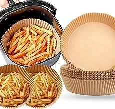 hanso Air Fryer Disposable Paper Liner, Non-stick, Cooking Paper Baking Paper Water-proof, Oil-proof, Parchment for Baking Roasting Microwave- 20 * 16 * 4.5cm- (100pcs) (Brown)