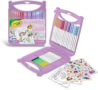 CRAYOLA Pastel SuperTips Washable Marker Case, 65 Pieces, Assorted Pastel Colours, Creative Activity and Gift for Children, from 4 Years