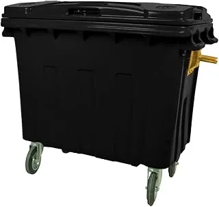 Safeer Waste Container 770 L With Lid And Wheels - Black