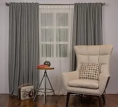 Airdot Plain linen sheer Curtains Color off-white-1Panel 300cmX280cm