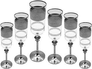 Segaey LUCY Platinum Glass Czech 143692/6 Pcs/Elegant design, Trusted Brand, Attractive shape of Sparkling Drink, Soft Drink, Smoothies, Juices, Cocktails/High Quality Materials