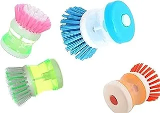 Bundle of Mini cleaner brush, orange + Clear Plastic Rose Decor Water Bowl Hand Toilet Brush (12 * 34cm) - Multicolor