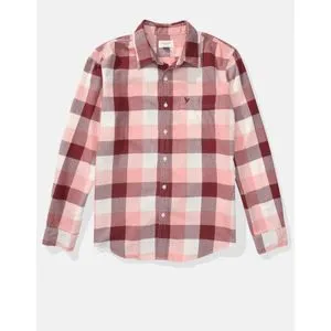 American Eagle Slim Fit Plaid Button-Up Shirt