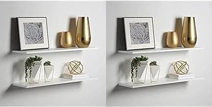 Home gallery floating shelf white 120x20 H00355 + Home gallery floating shelf white 100x20 H00354