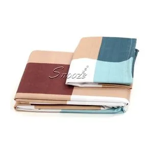 Snooze Flat Bed Sheet (brown Caro)  220*240 Cm + Free 2 Pillow Cases