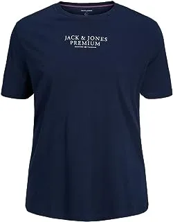 تي شيرت JACK & JONES PLUS رجالي Jprbluarchie Ss برقبة دائرية Ps، بليزر كحلي، 4XL/Plus