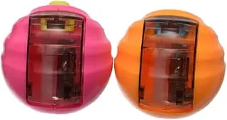 Yalong YL-191691 High Quality Material Sharpener Ball Shape with Automatic Lid Design Pack of 2 Pieces For School, Student, office - Multi Color