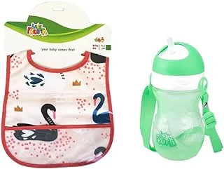 La Frutta (Sport Cup- 18+ Months -360ml & PVC Baby Bib with pocket)