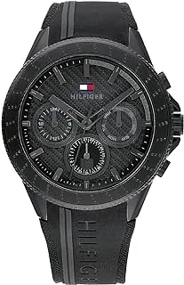 Tommy Hilfiger Tommy Casual Watch Rubber Strap for Men, Black