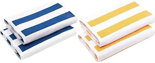 Signoola Cabana Beach towel 70 x 180 cm Dark Blue stripes, 100% cotton. + Signoola Beach towel 70 x 180 cm Yellow Stripes, 100% cotton.