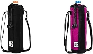 Penguin Insulated bottle bag - large - 1.5 liter waterproof - 33 * 10 dim - black + Penguin Insulated Bottle Bag - Small - 600 Millimeter Waterproof - 22 * 7 dim - Grey 1.00 Piece