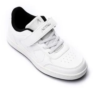 Activ Decorative Lace Up Round Toecap Sneakers - White