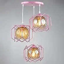 Nagafa Shop, High Quality, Three Cell Modern Ceiling Lamp, For Living Room, Bedroom, Or Hall - Pink