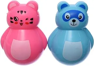 Kian 2022 High Quality Sharpener With Animals Design Pack of 2 Pieces For School, Student, office - Fuchsia Blue