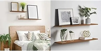 Home gallery floating shelf 60x20 brown + Home gallery floating shelf 100x20 brown