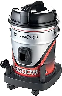 Kenwood Drum Vacuum Cleaner 2200W 25L Tank Vacuum Cleaner With 8M Extra Long Power Cord, Removable & Washable Filter, Multi Surface For Home & Office Vdm60.000Br Multicolor,