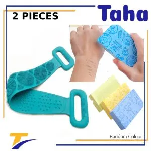 Taha Offer Silicone Loofah + Sponge To Exfoliate Dead Skin 2 Pieces