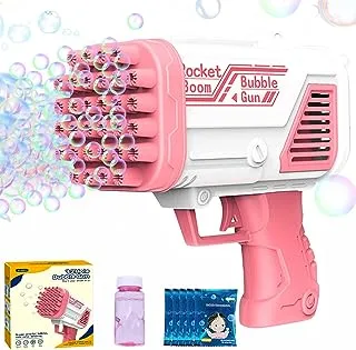 Bubble Gun, Bubble Machine for Kids, 32 Hole Rocket Boom Bubble Guns for Toddlers, Bubble Blower with Colorful Lights Birthday Party Favors Gift, Bubble Blaster Summer Outdoor Activity Children's Toys