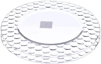 Vidivi Honey High Quality Glass Round Serving Plate Set of 2 Pieces 32 cm - Transparent