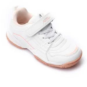 Activ Stitched Decorative Lace Up Sneakers - White & Cantaloupe Orange