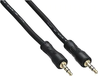 Zonic Z1129 Audio Cable 3.5mm Stereo Plug aux Cable Earphone Jack Male Male for Car iPhone Android PC Speaker and More Gold Plated 1.5M - Black