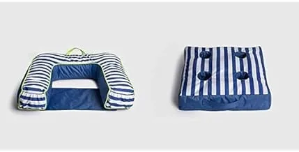 Ariika upside floater striped blue - suitable for beach & pool for your endless chill + Ariika tetrad floating cup holder tray striped blue - suitable for pool