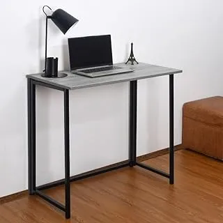 Home Gallery Foldable Table In Black Powder Coating Gray 90x50x74 X-Large H01686